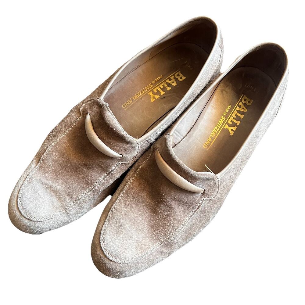 Bally Made In Switzerland Men’s Loafer Shoes Suede Tan Light Brown Size 8M